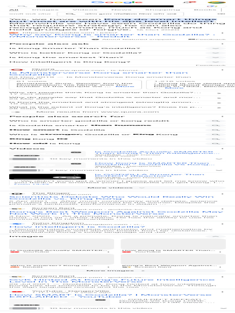 Who Is Smarter Godzilla Or Kong Google Search Pdf