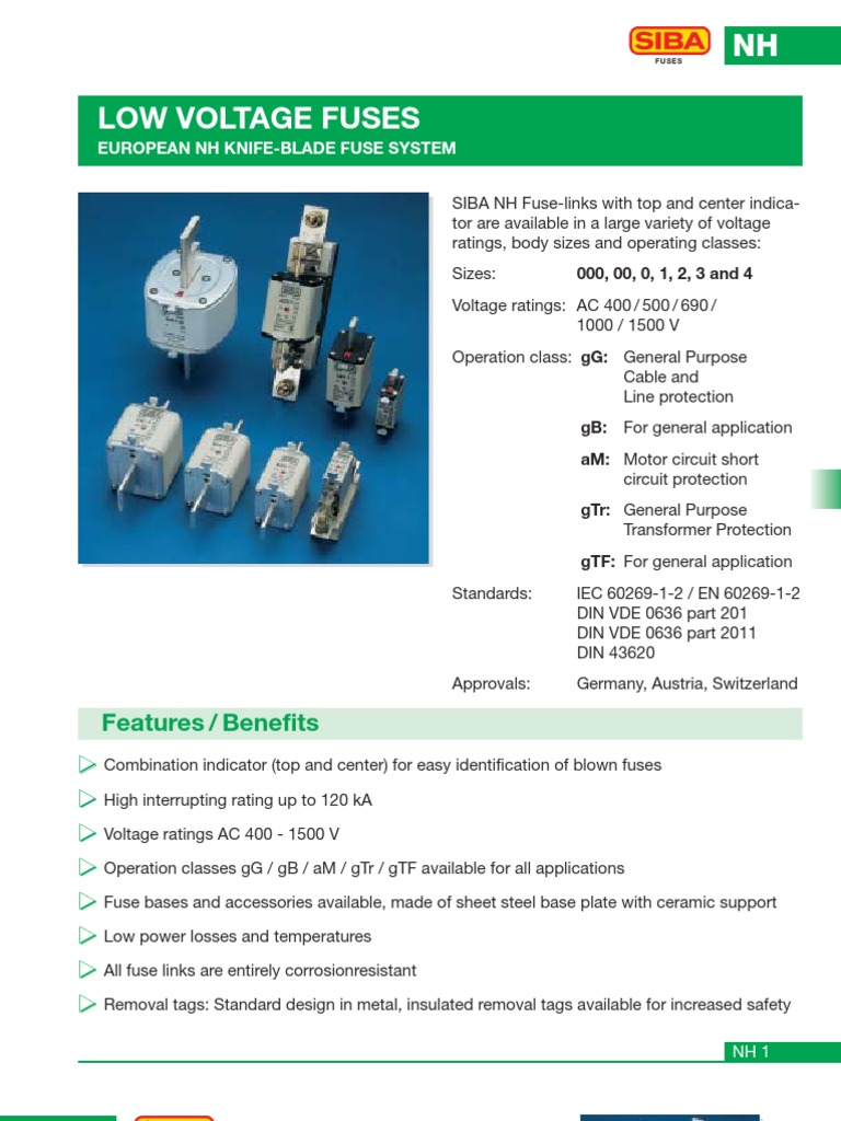 European NH Knife-Blade Fuses Guide | PDF | Fuse (Electrical ...