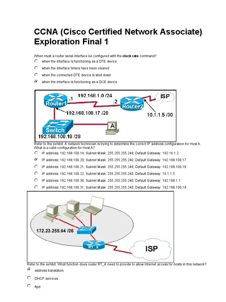 CCNA Exploration: Network Configuration Guide | PDF | Transmission ...