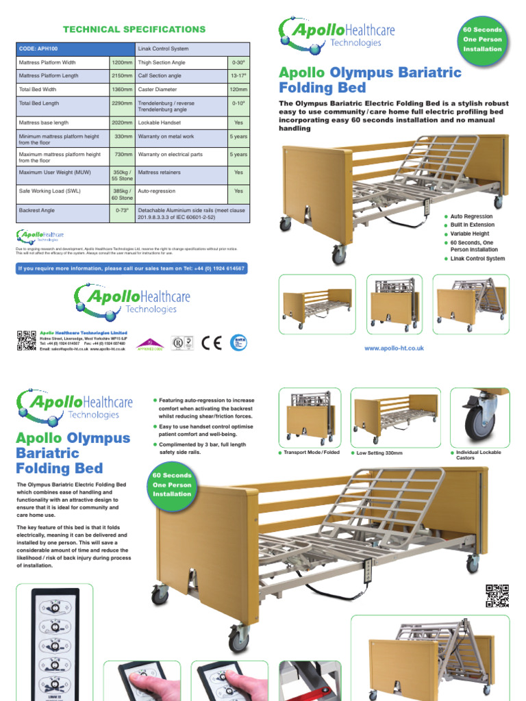 Apollo Olympus Bariatric Folding Bed | PDF