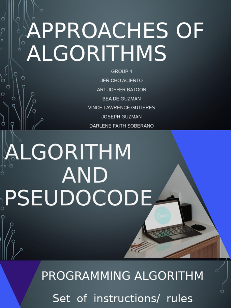 Approaches of Algorithms (GROUP 4) | PDF