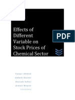 Effects of Different Variable On Stock Prices of Chemical Sector