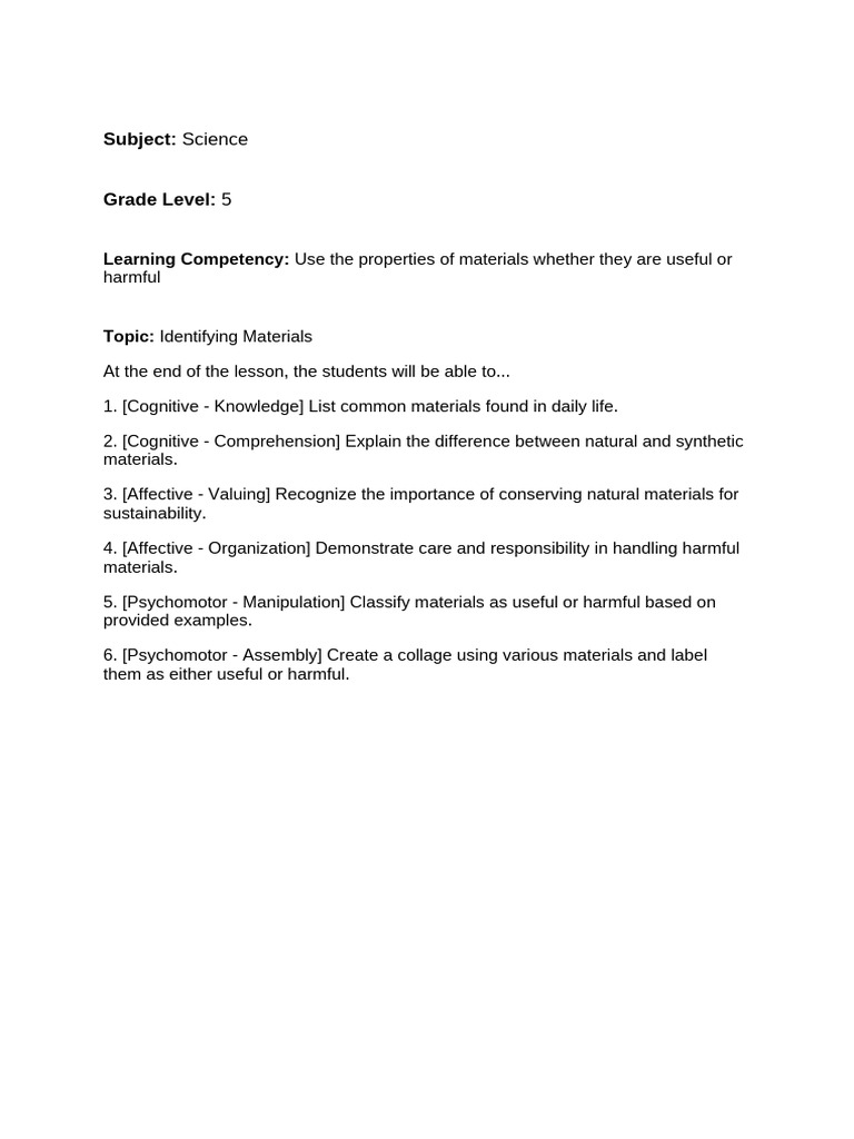 Learning competency pdf