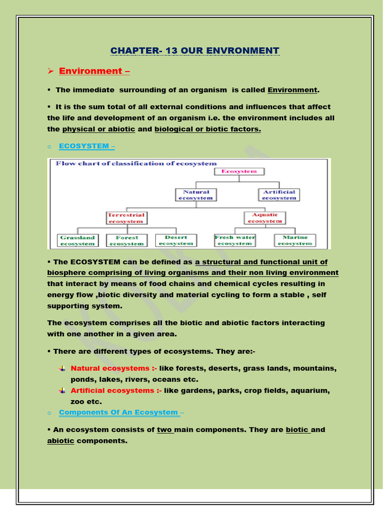 Our Environment | PDF