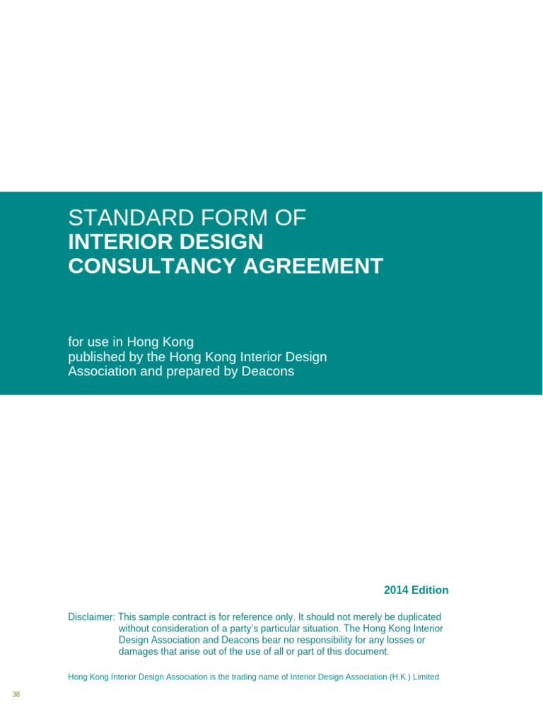 Standard form of interior design consultancy agreement eng pdf