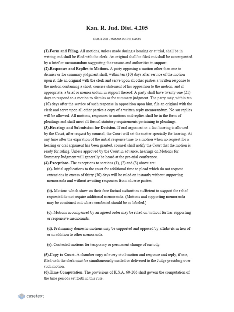 Rule 4 205 motions in civil cases pdf
