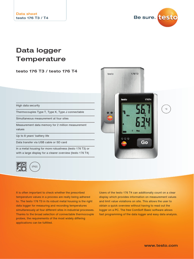 Testo 176 T3 T4 Data Sheet | PDF