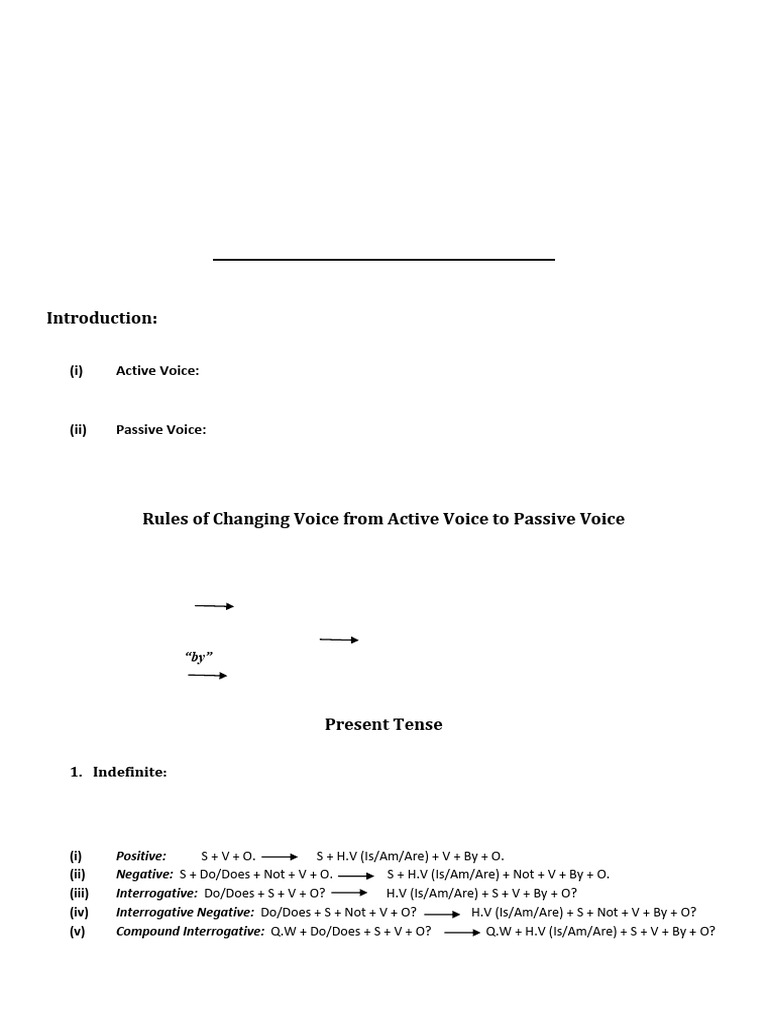Active and Passive Voice Rules | PDF | Verb | Language Arts & Discipline