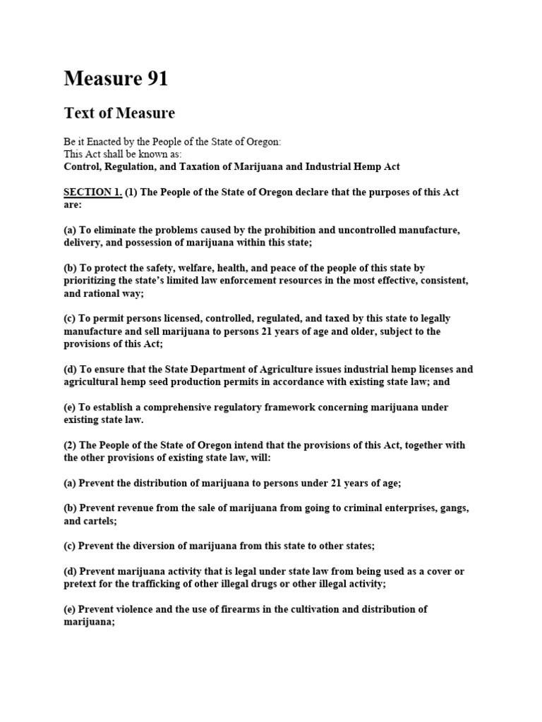 Measure 91 | PDF