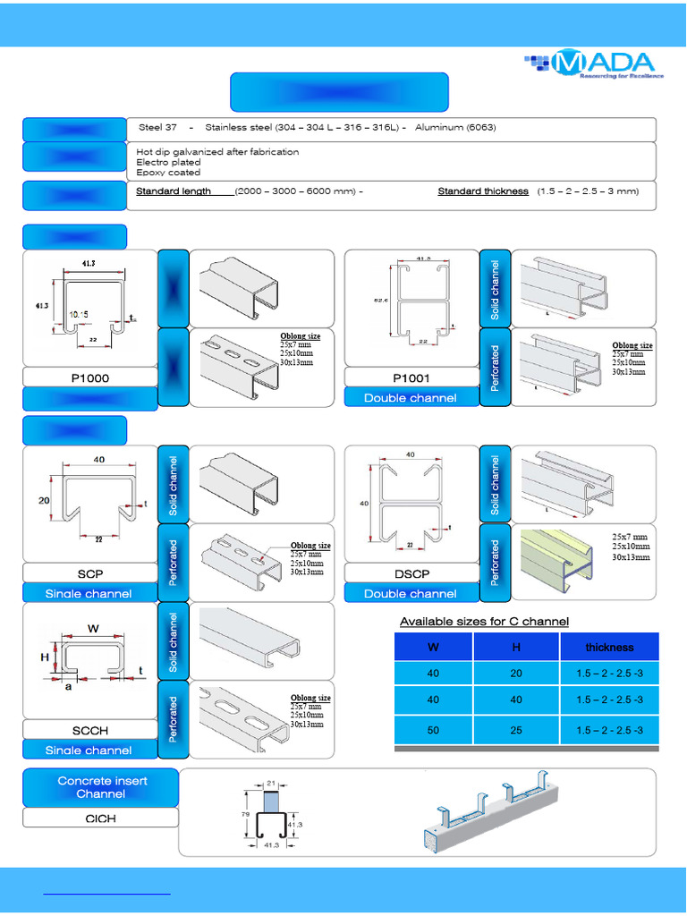 MADA-Engineering Industries-Supports-Structure-DataSheet | PDF