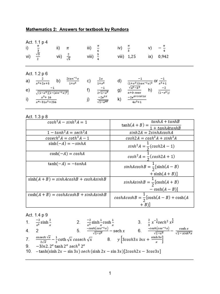 Textbook - Answers | PDF
