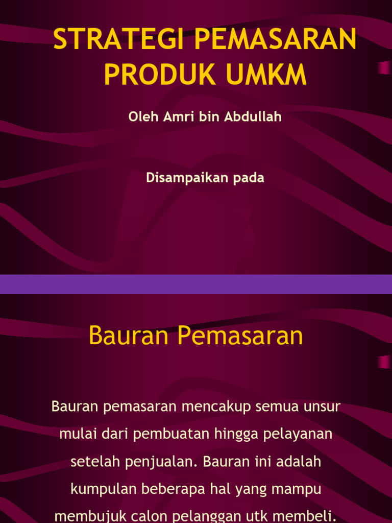 Strategi Pemasaran Produk UMKM Dan Koperasi 16 Agustus | PDF