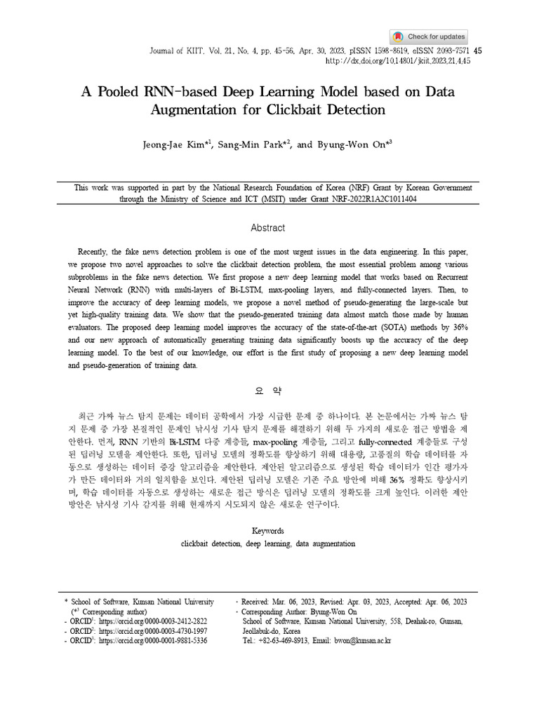 A Pooled RNN-based Deep Learning Model Based On Data Augmentation For ...