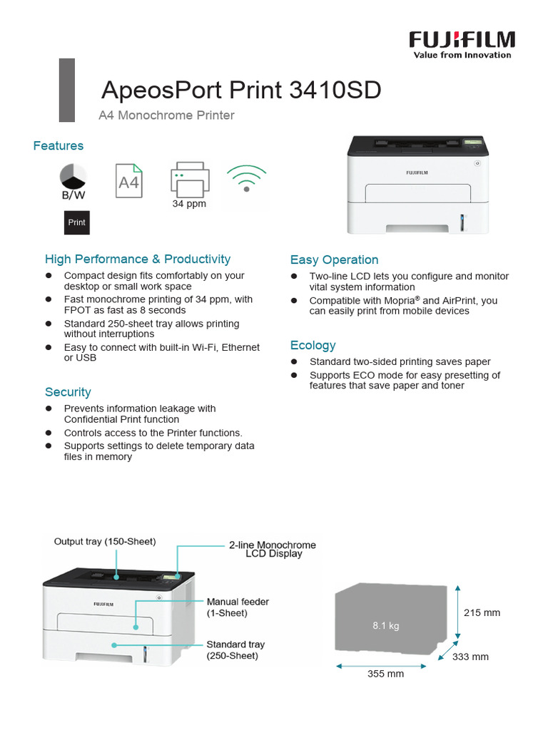 ApeosPort Print 3410SD Brochure_EN | PDF