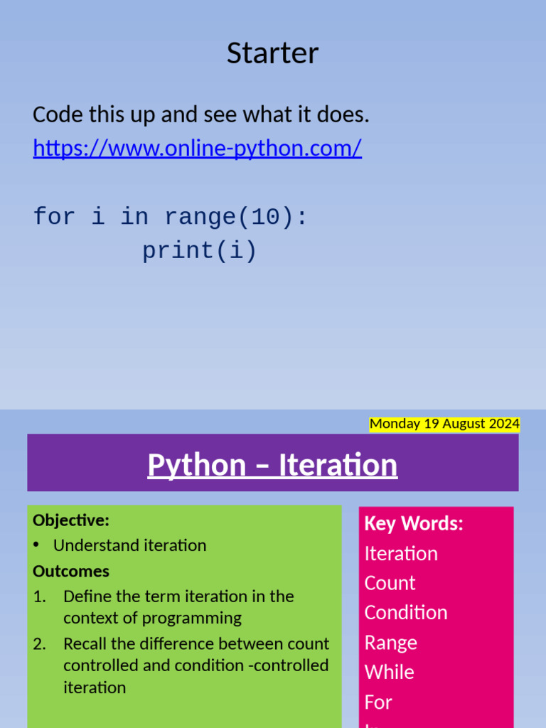Iteration-For Loops - Student | PDF