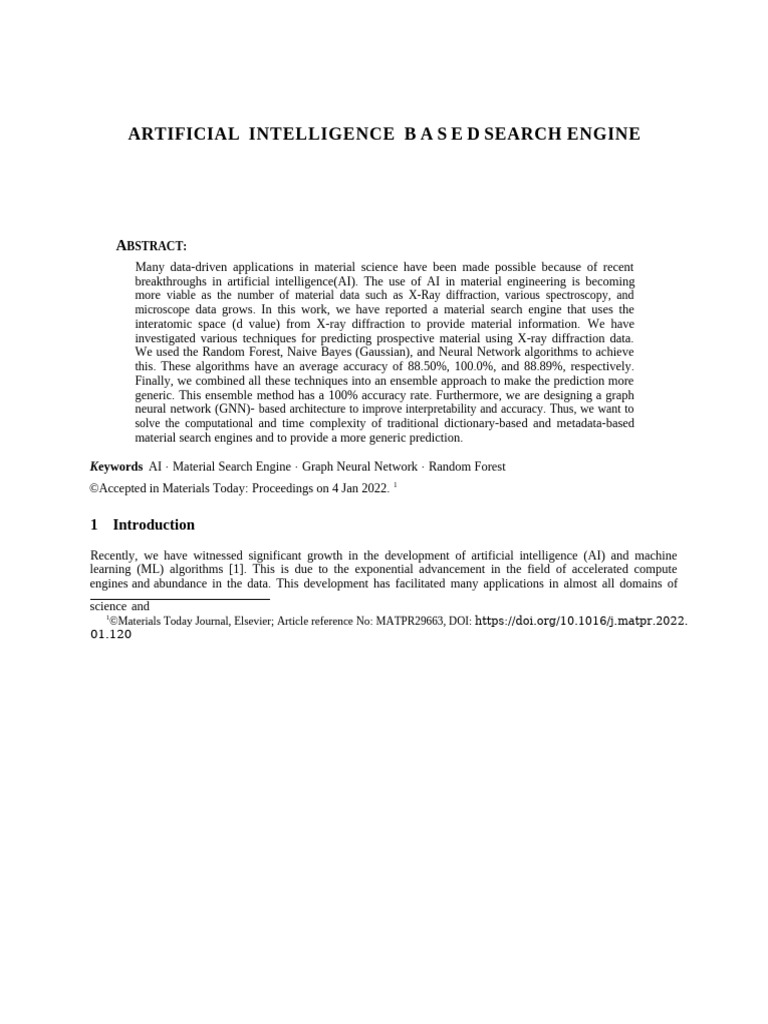 Artificial Intelligence Search Engine | PDF
