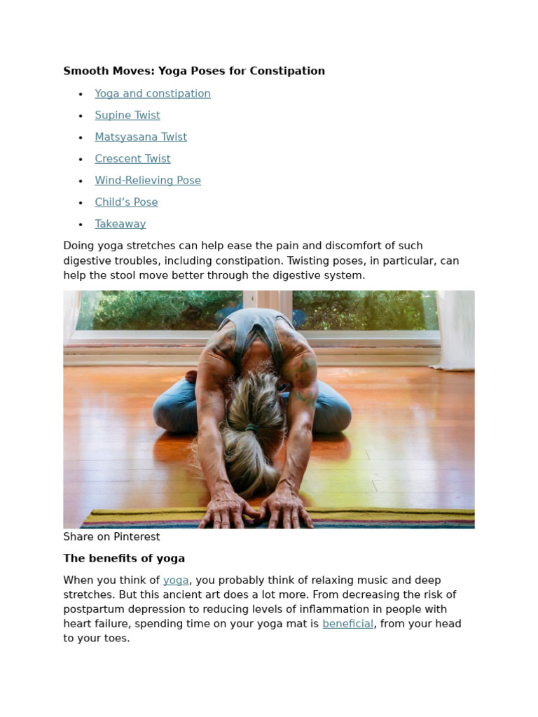 Yoga For Constipation | PDF
