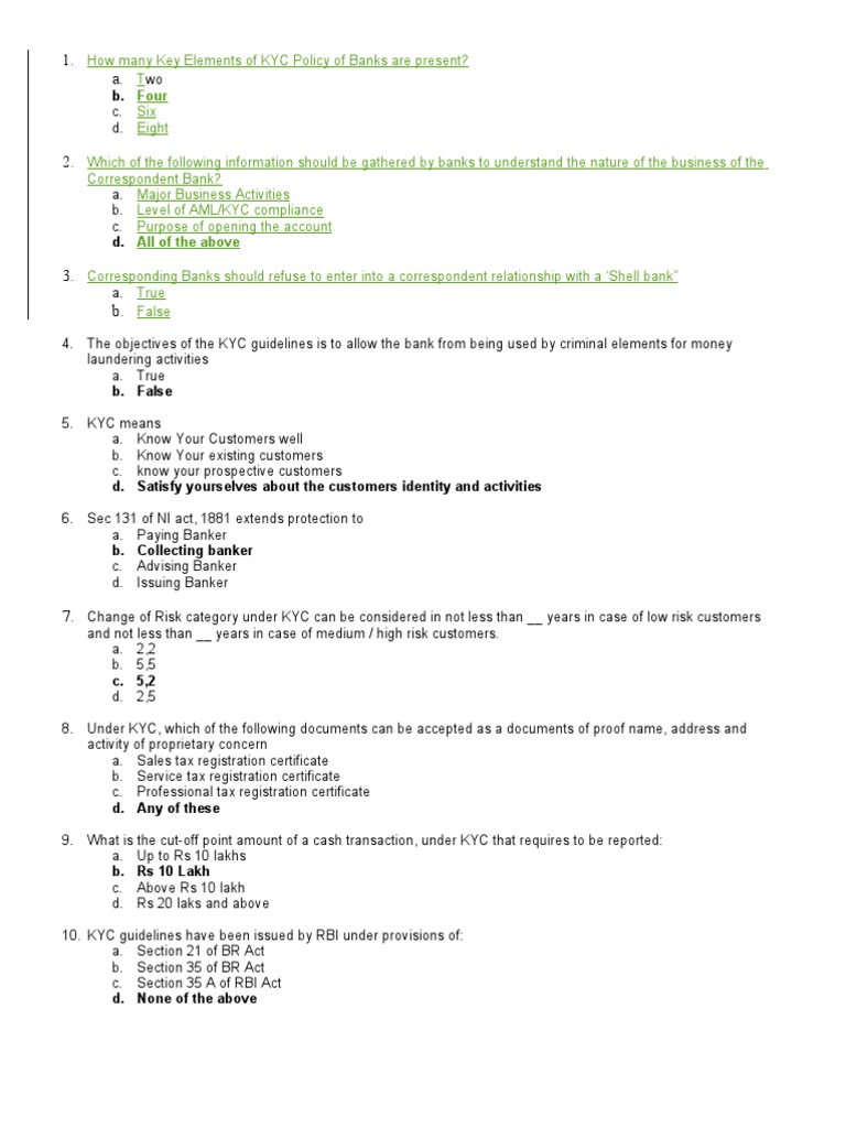 KYC Question | PDF | Money Laundering | Financial Action Task Force On ...