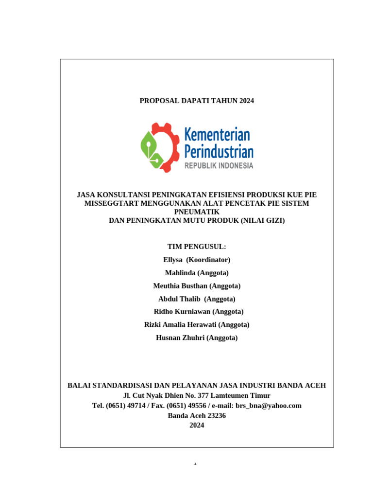 Proposal DAPATI Tahun 2024 | PDF