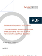 Biofuels and Regulatory Co-Production - Critical Stakeholder Perceptions of Carbon and Sustainability Reporting in The UK Renewable Transport Fuel Obligation