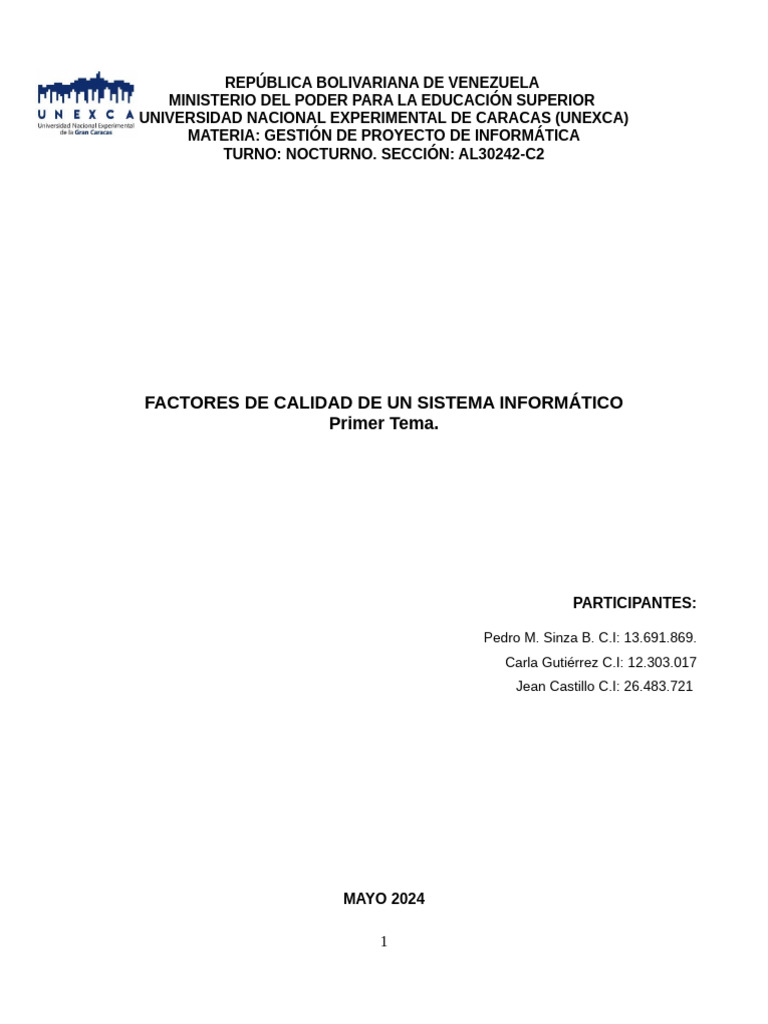 Factores de Calidad en Sistemas Informáticos | PDF | La seguridad ...