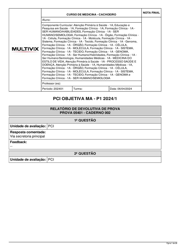 Devolutiva Da Prova Tipo 2 | PDF