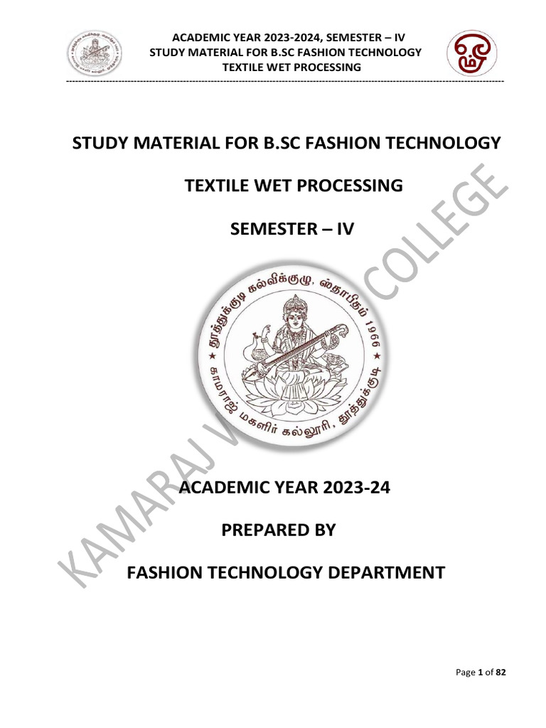 Study Materials Textile 1 | PDF