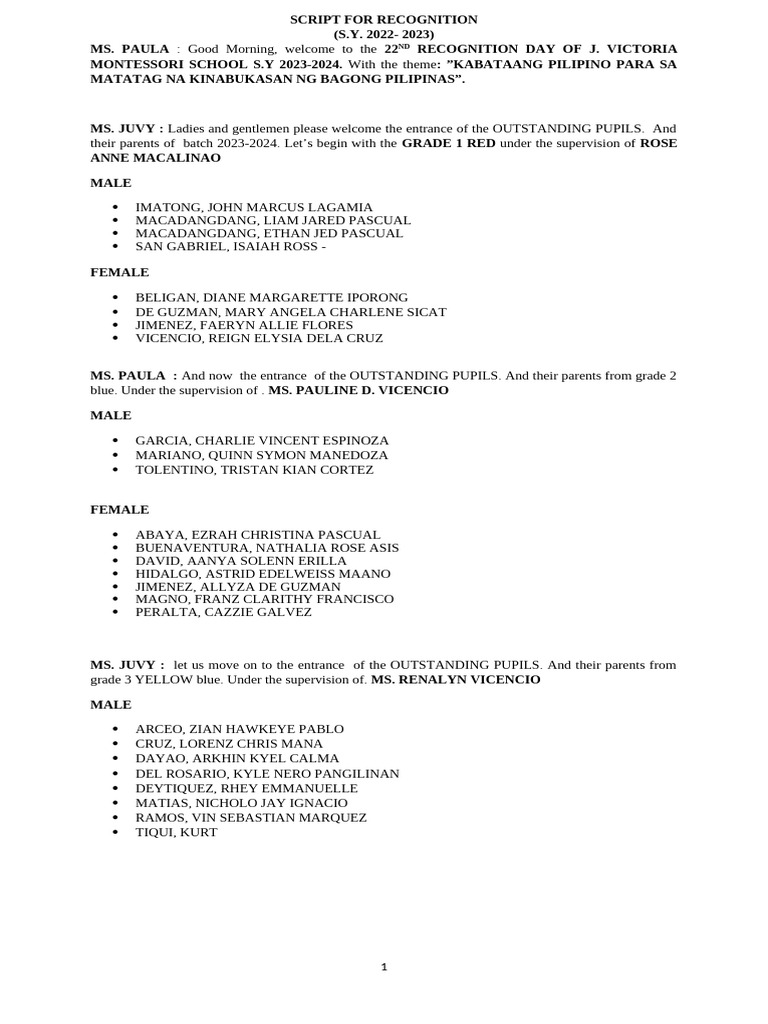 Recognition script 2023 2024 pdf