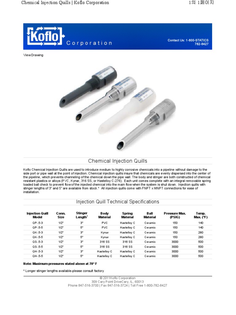 Chemical Injection Quills | PDF | Computers