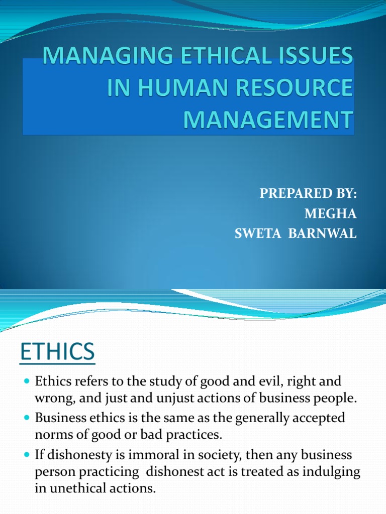 ethical issues in human resource management case study