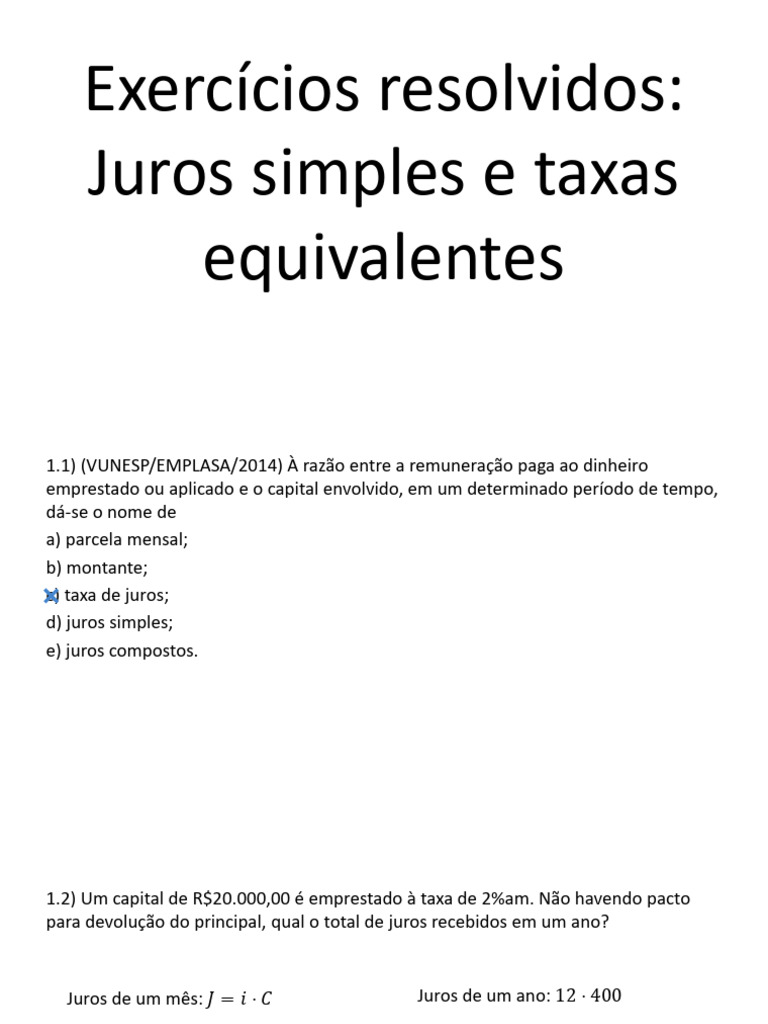Como Calcular Taxas Equivalentes