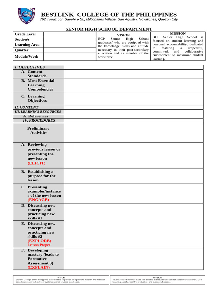 BCP Vision and Mission Overview | PDF | Learning | Pedagogy