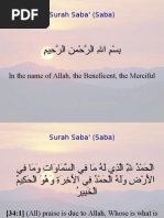 Surah Saba' (Saba) : in The Name of Allah, The Beneficent, The Merciful