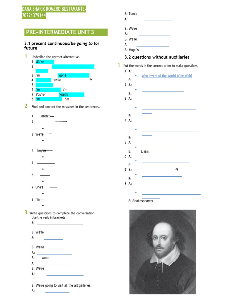 English Grammar: Future Tenses Practice | PDF | Language Arts ...