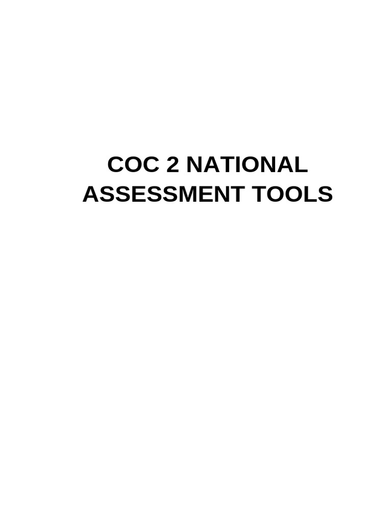National Assessment Tools | PDF