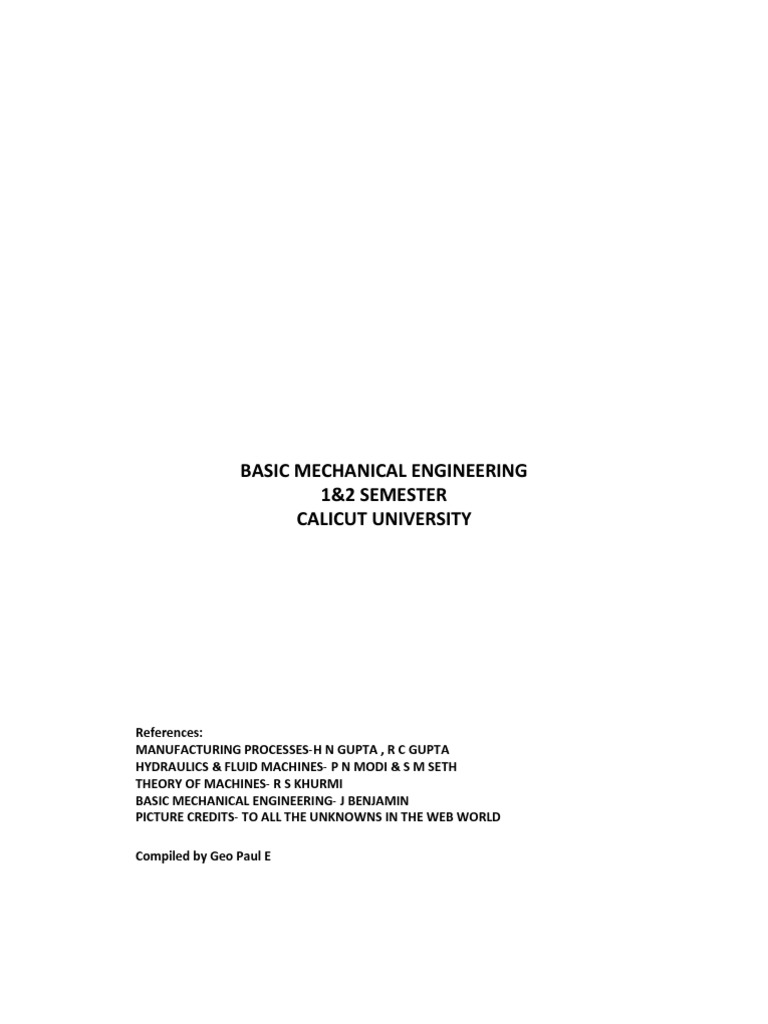 Basic Mechanical Engineering | PDF | Forging | Gear