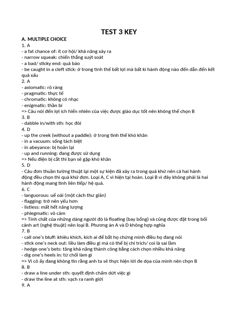 Test 3 Key | PDF