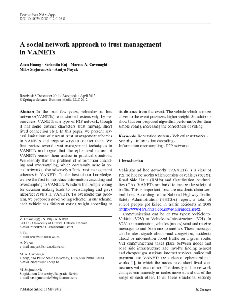 Social Vanet p2p | PDF
