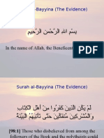 Surah Al-Bayyina (The Evidence) : in The Name of Allah, The Beneficent, The Merciful