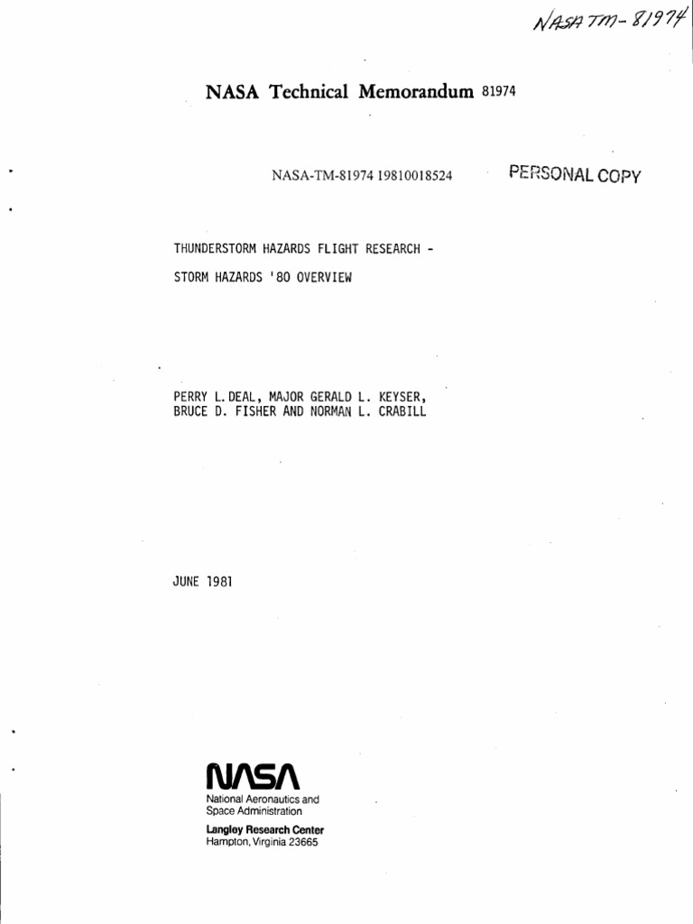 Nasa Memorandum | PDF | Lightning | Air Traffic Control