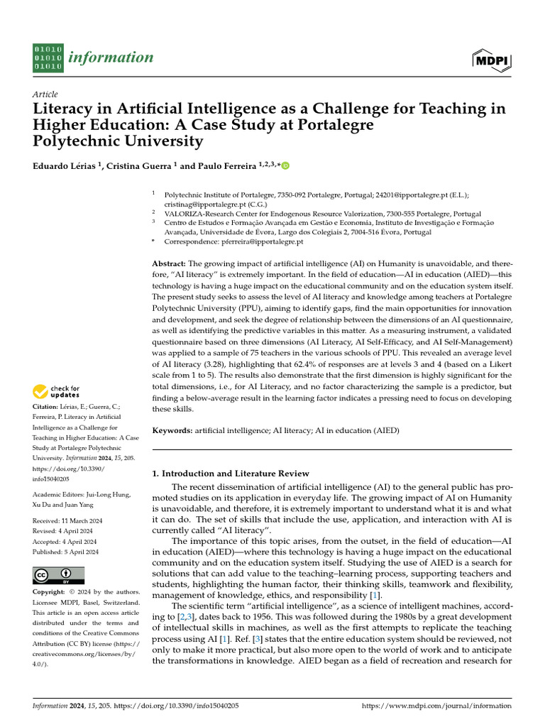 AI Literacy Challenges in Higher Education | PDF | Artificial ...