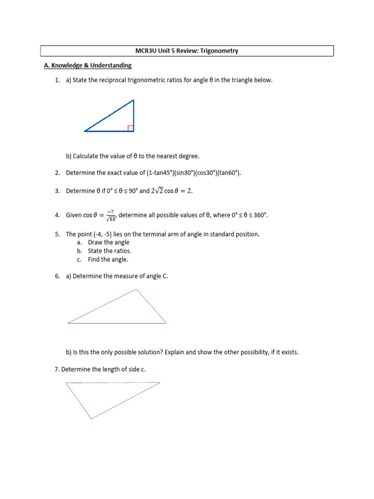 Mcr3u Unit 5 Review | PDF