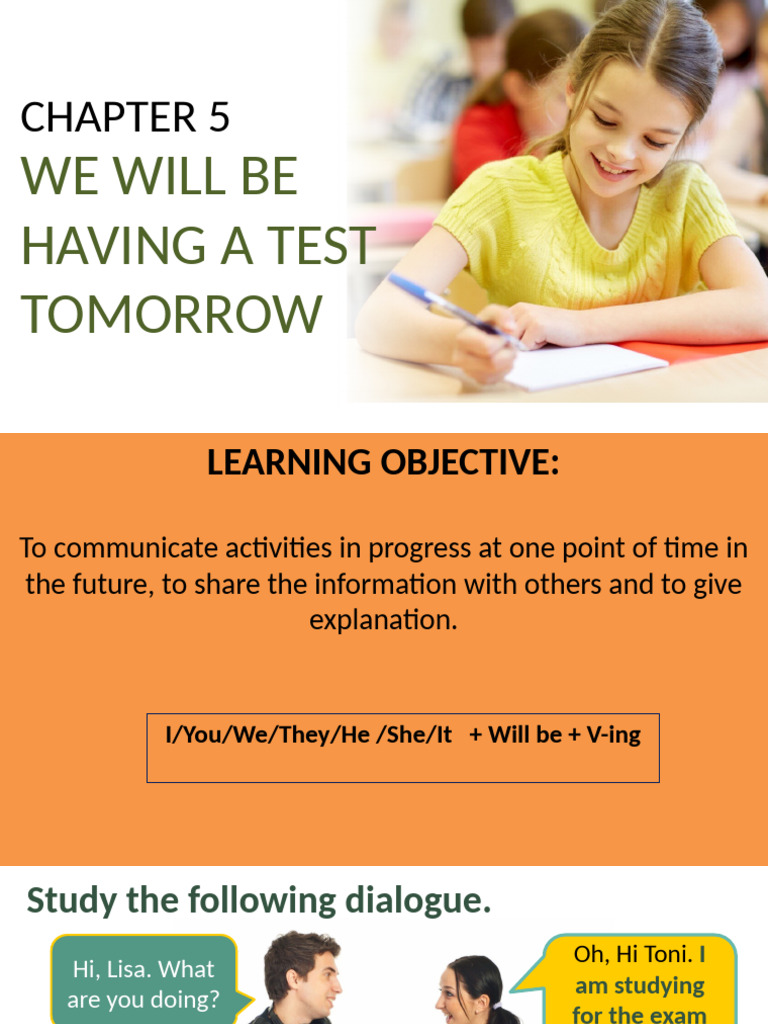 11 PPT I Will Be Having A Test Again Tomorrow (Future Continuous) | PDF