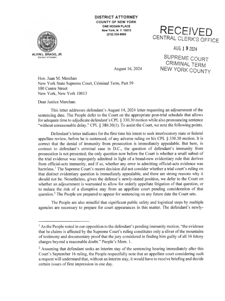 2024 08 16 Peoples Response Filed | PDF | Appeal | Politics