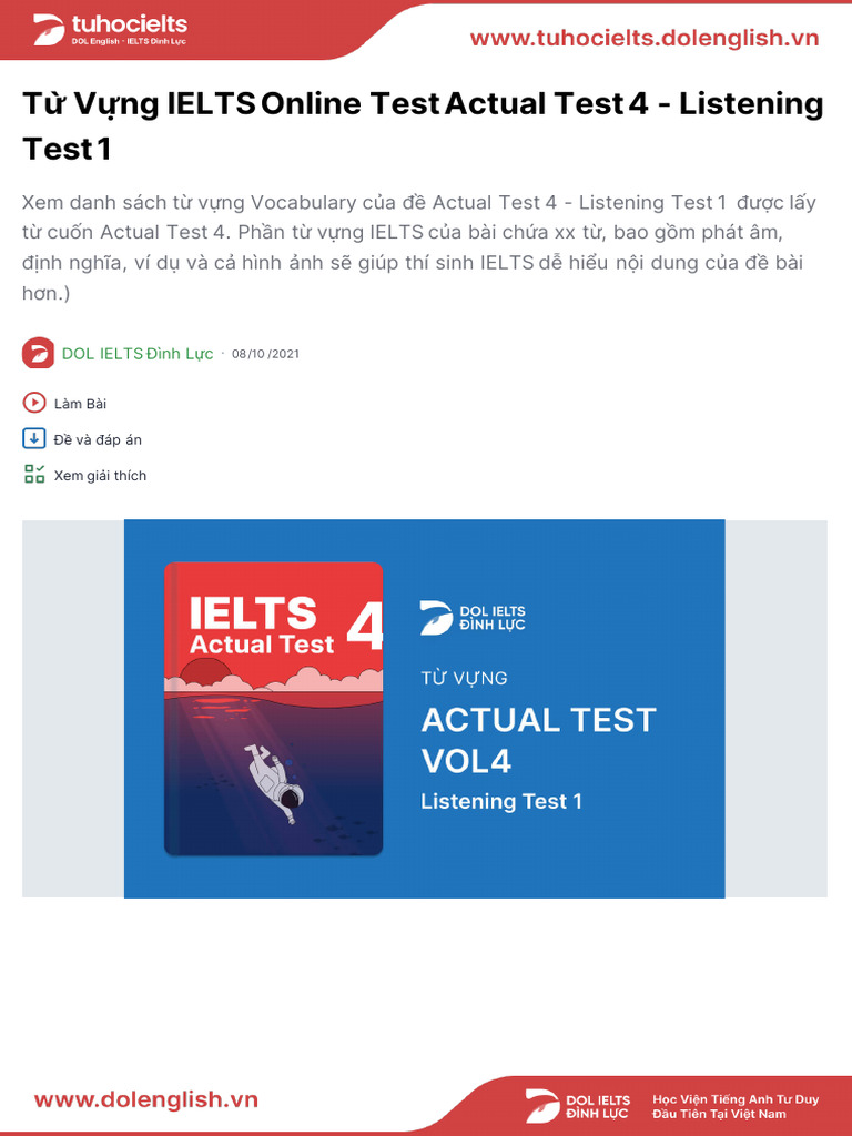 AT4 - Listening Test 1 | PDF