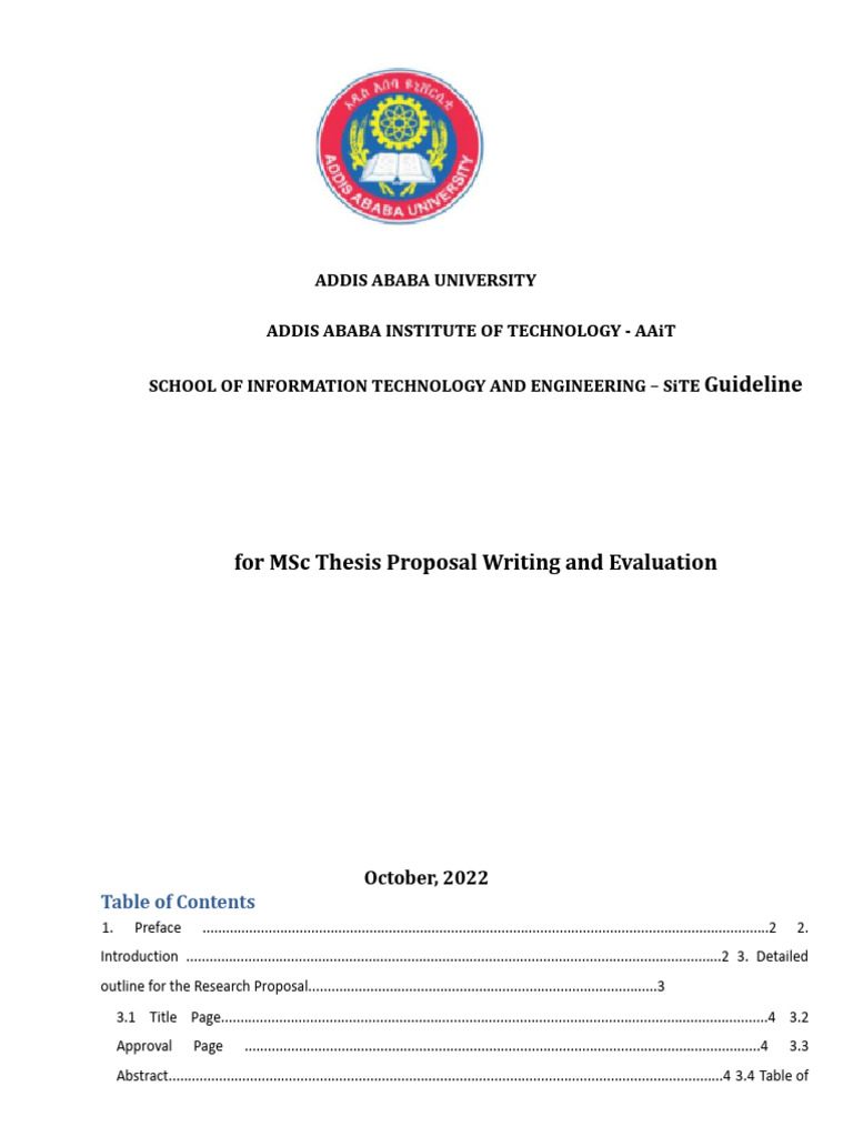 MSC Proposal Guidline Final Version | PDF
