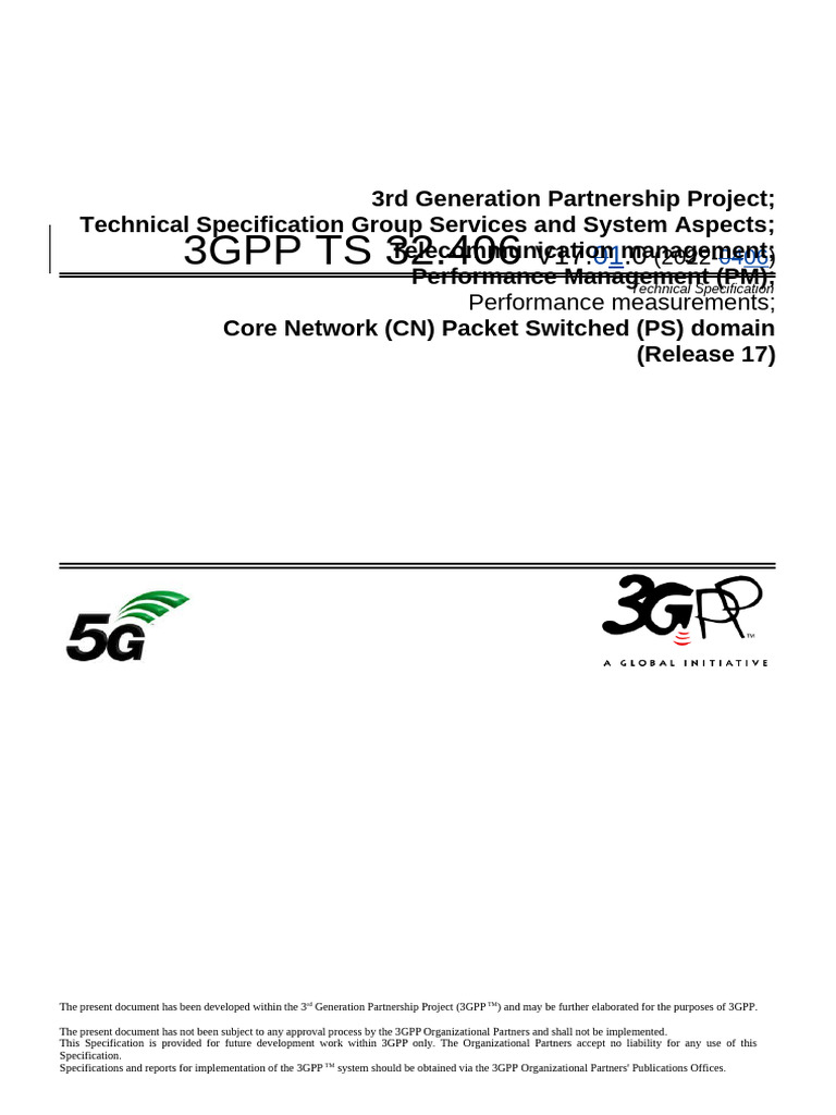 3GPP TS 32.406: Performance Measurements | PDF