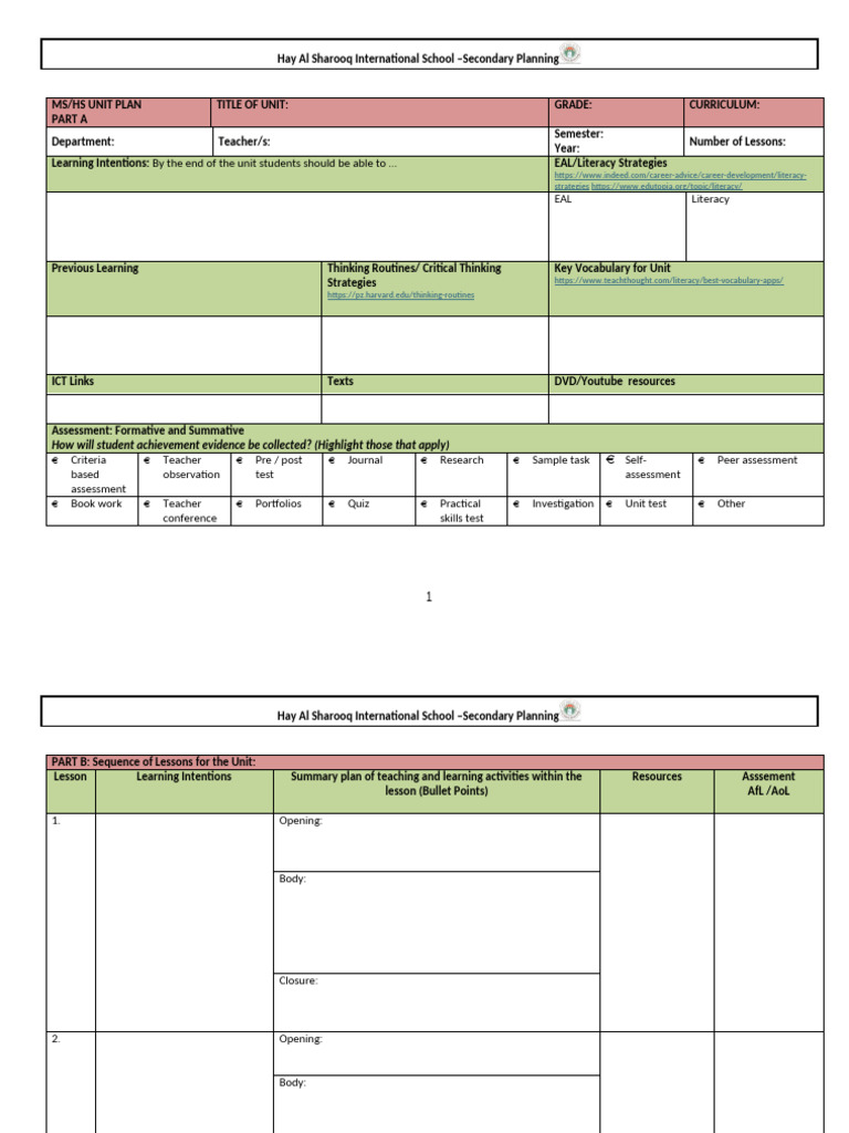 UP - Science Grade 7 - Unit 1 Cells - 2024-25 Sec | PDF