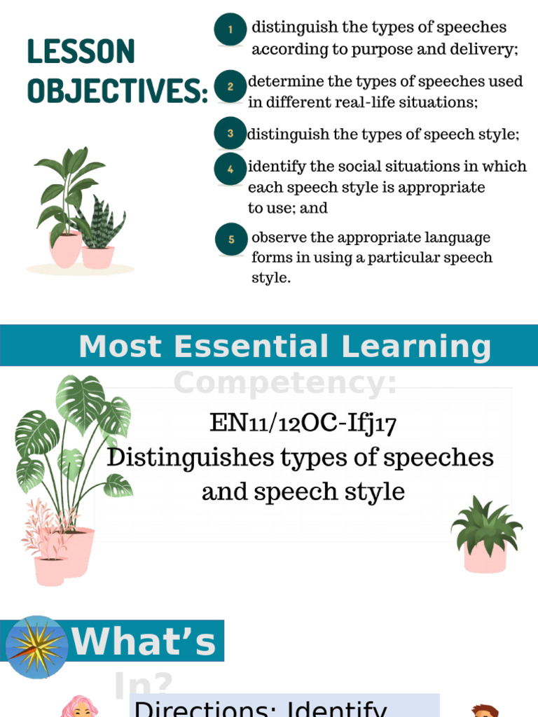 Week6 Types of Speech and Speech Styles | PDF
