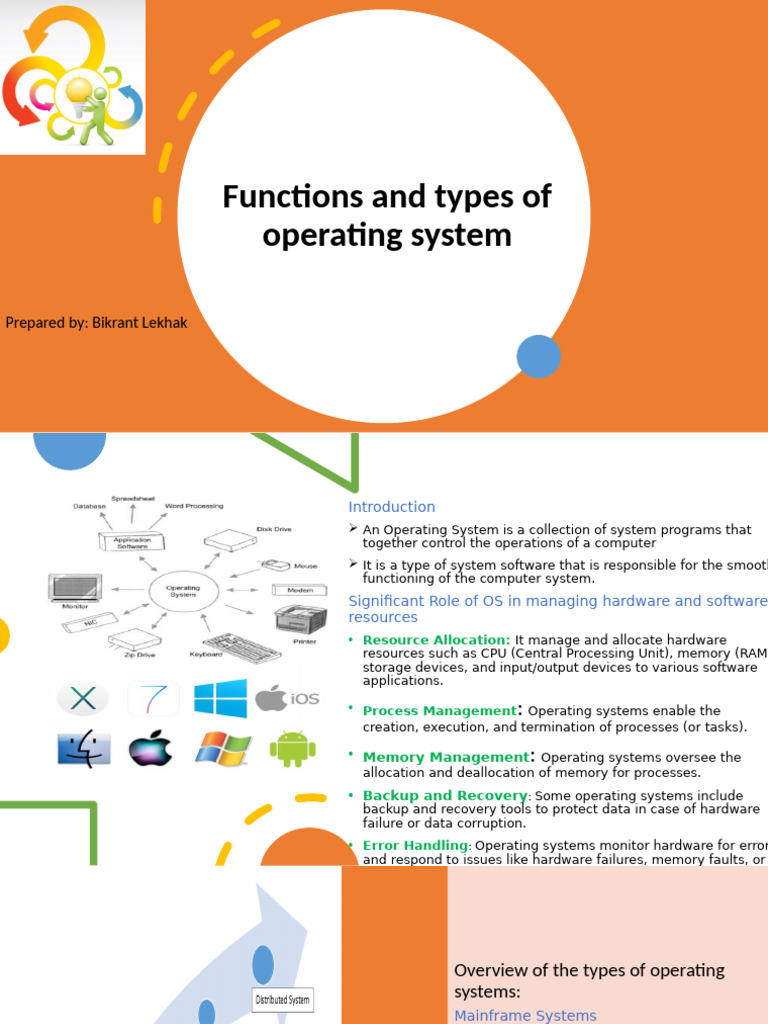 Functions and Types of Operating System | PDF